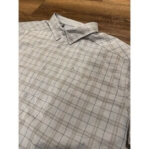 Under Armour Men's Drift Tide 2.0 Light Blue Plaid Fitted S/S Shirt Size 2XL